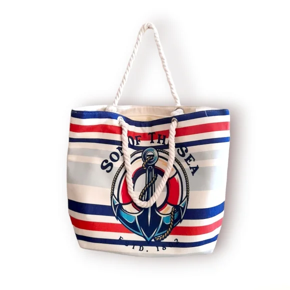 ● Eco Friendly Nautical Theme Beach Bag - Picture 2 of 16